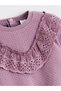Plum Crew Neck Baby Girl Sweatshirt and Leggings - 5