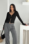 Women's Button Detailed Fit Knitwear Blouse – Elegant & Modern Style - 2