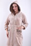 100% Bamboo Women's Zippered Hooded Short Robe / Bathrobe - 2