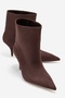 Nuvia Brown Suede Pointed Toe Women's Heeled Boots