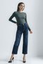 Light Gray Melange Crew Neck Long Sleeve Women's Blouse Estelle - 2