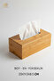 Desktop Decorative Square Bamboo Wooden Napkin Holder, Napkin Paper Tissue Box - 4