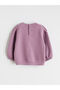 Plum Crew Neck Baby Girl Sweatshirt and Leggings - 6