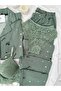 Women's Patterned Buttoned Premium Thermosoft Pajama Set with Underwear - 6