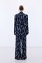 Patterned Long Jacket - Navy Blue - 8