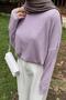 Boat Neck Knitwear Sweater Lilac - 3