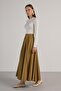 Women's Oil Green Patchwork Detailed Premium Long Skirt 30054 - 6