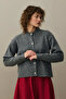 Hair Knit Crop Cardigan Anthracite - 4