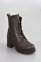 Brs 001 Lace-Up Zippered Heeled Boots - 2