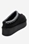 Avelia Black Suede Genuine Leather Stitched Women's Thick Soled Winter Slippers - 5