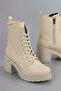 Brs 001 Lace-Up Zippered Heeled Boots - 4