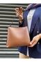 Very Stylish Tassel Detailed Hand and Shoulder Bag with 2 Straps and 3 Compartments, Suitable for Daily Use - 5