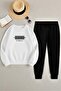 Unisex Los Angeles Printed Oversize Crew Neck Sweatshirt 2-Piece Tracksuit Set