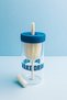 Glass Beverage Bottle with Silicone Cover – Cold Drink Cup with Straw, Filter, Leak-Proof (500 ml)