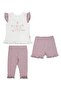 Openworked Pajama Set Without Socks 3 Pieces (Nature) Purple