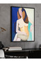 Abstract Female Model One Piece Black Wooden Framed Painting - 3