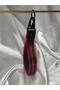 Dominar Red Striped 19 cm Fabric Keychain Quality Auto-Moto Accessory Double-Sided Printing