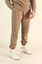 Men's Brown Winter Fleece-Lined Soft Textured Crew Neck Tracksuit Set - 5