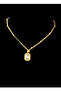 Steel Gold Baguette Square Stone Necklace - 3