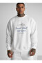 Yacht Club Print Oversize Unisex Cotton White Sweatshirt - 2