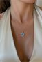 Steel 22K Heart Evil Eye Octagon Necklace 45 cm |   Gold Color Non Tarnish Women Jewelry Steel Necklace - 7