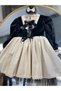 Black Girl's Cosplay Linen Velvet Puffy Special Occasion Dress - 6