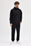 Compact Cotton Comfort Fit Men's Hooded Plain Tracksuit Set Dawrazz-3021 - 3