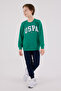 Boy's Crew Neck 3 Thread Printed Top and Bottom Set