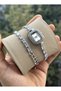 Special Series Wrist-Wrapped Zircon Baguette Stone Square Minimal Case Women's Wristwatch