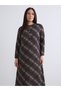 Brown Plus Size Judge Collar Plaid Dress - 2
