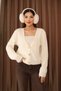 Women's Cream Soft Textured Knitwear Cardigan. 2580 - 6