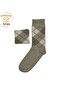 Women's Winter Thermal Wool Warm Lambswool Beige Cream Checked Socks - 4