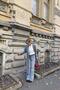 Women's Crew Neck Silver Button Accessory Knitwear Vest Ecru 26W3035 - 5