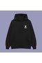 Psychobunny Unisex Oversize Black Cotton Hooded Printed Sweatshirt Hoodie - 2
