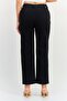 Women Regular Fit Plain Straight Leg Pants, Black - 2