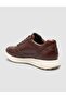 Laurino Genuine 100% Leather Brown Lace-Up Men's Sports Shoes - 5