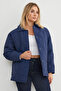 Water Wave Patterned Oversized Buttoned Coat - 3