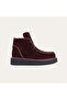 Women's Plum Leather Suede Textured Boots - 2
