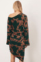 Women's Green-Beige Off-Shoulder Side Gathered Skirt Asymmetrical Bodycon Dress Arm-26K001041 - 3