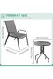 Home Mart 3-Piece Outdoor Bistro Set, Black Metal Frame, Mesh Chairs, Round Glass Table, Weather-Res - 5
