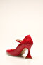 Red Crinkled Patent Leather Women's Heels - 4