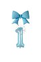 Blue Color Bow Number Foil Balloon Set Age 1