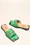 Green Leather Buckle Women's Slippers - 3