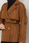 Nehar Windbreaker Lined Trench Coat 1621 - Brown - 6