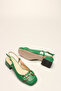 GREEN SKIN BUCKLE WOMEN HEELS - 4