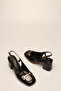 Black Patent Buckled Women's Heeled Shoes - 3