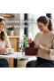 Genuine Leather Handmade Burgundy Clutch Bag |   Soft Leather Casual Women's Bag with Wrist Strap - 4