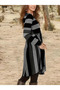 New Season Crew Neck Comfortable Fit Striped Single Jersey Dress - 2