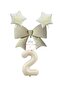 İstoç Cream Color Star Bow Number Foil Balloon Set 1 Year Old
