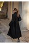 Dgn's Shawl Collar Women's Knitwear Long Cardigan Black-Anthracite - 4